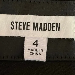 Steve Madden Black Silk Satin Mid Side Zip Stretch Straight Mini Slip Skirt 4 thumbnail 4