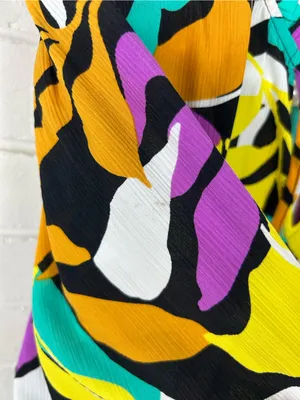 NWT Nine West Colorful Patterned Short Sleeve Blouse Size XL thumbnail 7