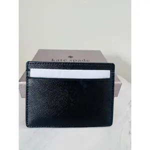 Kate‎ Spade Kenzie Card Case, Slim Chic, Designer, Black Leather, NWT thumbnail 8