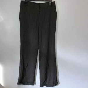 Lafayette Black & White Herringbone Wool Blend Wide Leg Pants Size 10 #771 thumbnail 2
