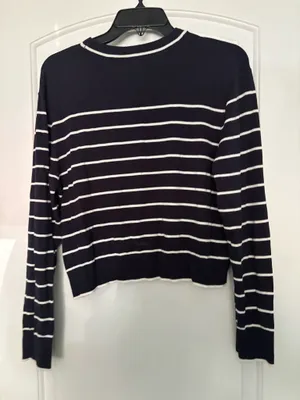 Divided Navy and white striped sweater thumbnail 3