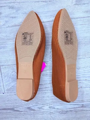 Nwt Jessica Carlyle pointed-toe ribbed knit ballet flat cognac slip ons size 8 thumbnail 6