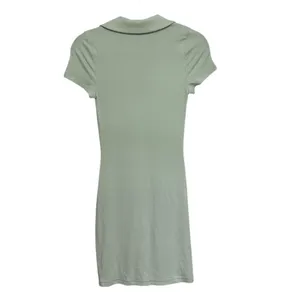 Abercrombie & Fitch Button Down Ribbed Fitted Polo Dress in Green - Size XS thumbnail 6