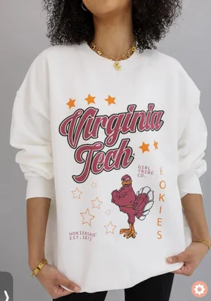 NWT Girl Tribe Co Virginia Tech Crewneck Sweatshirt thumbnail 1