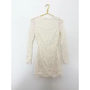 NWT Zara White Lace Long Sleeve Open Back Mini Dress Size Small Bridal Chic thumbnail 4
