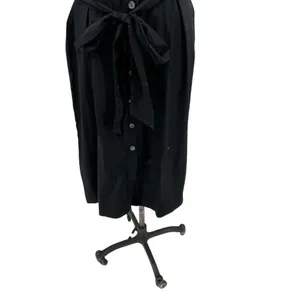 J. Crew Cottage Dress in Black‎ Square Neck Puff Sleeve Button Front Size XL thumbnail 6
