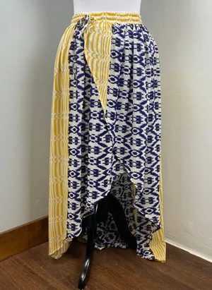 Anthropologie Funktional Silk Bent Stripes Asymmetrical High Low Skirt Medium thumbnail 1