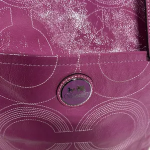 Coach Pink Tote Bag with Signature Design thumbnail 2