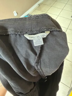 American Eagle Black Wash Drawstring Utility Lounge Shorts thumbnail 3