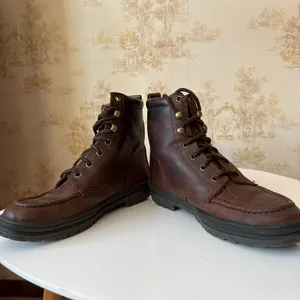 Vintage Oak Meadow brown leather moc toe outdoor lace up boots size 8M US thumbnail 3
