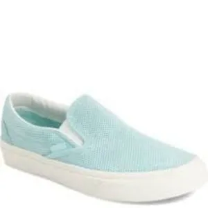 Vans Classic‎ Slip-On Skate Shoes Mint Green Perforated Suede Size 5/6.5 thumbnail 2
