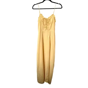 & OTHER‎ STORIES Ruffled Lace Up Midi Sundress Yellow Sz 4 thumbnail 2