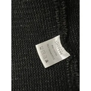 POL Brown Black Cardigan Small Open Front Chunky Knit Acid Wash Boho Grunge thumbnail 3