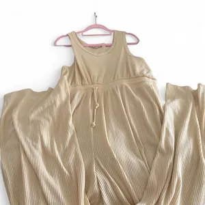 No Comment Plus women's cream/ivory ribbed jumpsuit in size 1X thumbnail 6