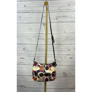 Coach Ashley Scarf Print Swingpack Crossbody Purse Signature C Satin Handbag thumbnail 2