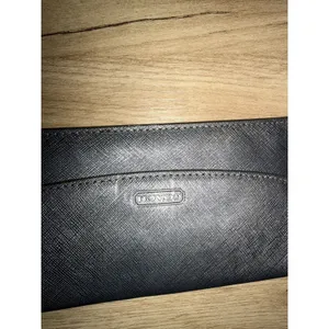Coach Dark Gray Crossgrain Leather Continental Wallet Checkbook Snap Clutch READ thumbnail 2