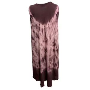 Tie Dye Midi‎ Dress Cover-Up Womens OSFM Purple Embroidered Boho Hippie Festival thumbnail 4