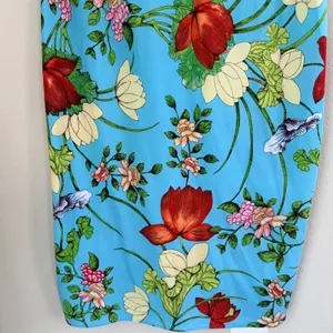 Natori Floral Satin Slip Midi Dress Womens Medium Blue Chemise Nightgown‎ thumbnail 6