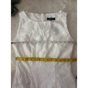Lulus Exquisite Moments White Floral Jacquard Sleeveless Mini Dress Size XS thumbnail 7