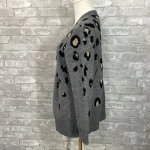 Maurices Gray Leopard print open front cardigan thumbnail 3