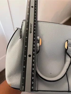 Steve Madden Grey Satchel with Yellow Scarf Accent thumbnail 6