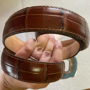 Justin Boots Brown Leather Croc Coastal Cowgirl Granola Floral Rodeo Western Belt thumbnail 2