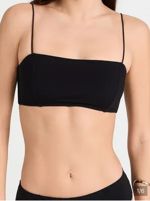Reformation Monaco Black Strappy Bandeau Bikini Top - Women thumbnail 1