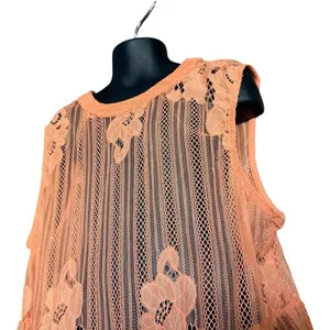 Womens Arizona Jeans Lace Semi Sheer High Neck Sleeveless Top - Sz S thumbnail 2