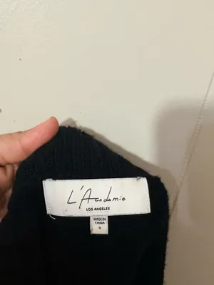 L’Academie Oversized V Neck Wool Blend Sweater Vest Black Size S thumbnail 5