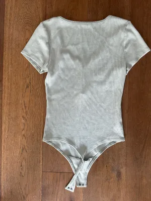 Pale blue Abercrombie short sleeve bodysuit medium thumbnail 2
