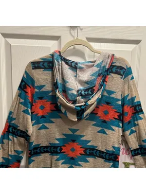 Western Aztec/Tribal Cardigan women Size L thumbnail 3