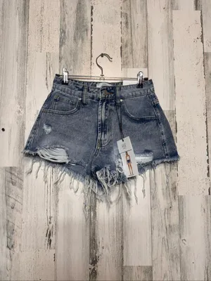 RISE Supply Co Distressed Frayed Acid Wash Denim Shorts Womens Size 5 thumbnail 6
