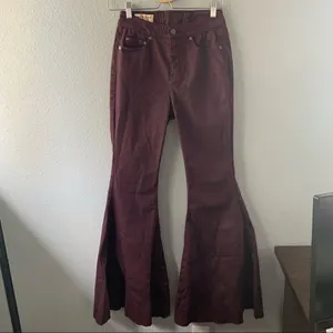 Purple Free People Super Flare Jeans thumbnail 4