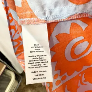 Talbots Size‎ 10 Midi Dress Puff Sleeve Poplin Floral Orange Blue Fit Flare 1526 thumbnail 13