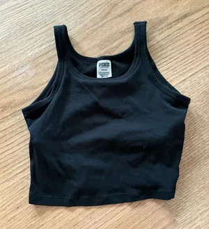 PINK - Victoria's Secret Black tank with shelf bra thumbnail 1