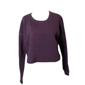 Nike Track & Field Purple Cropped Sweatshirt‎ Cozy Fleece Pullover Boxy Size M thumbnail 7