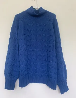 PROMESA Boutique Blue Chunky Turtleneck Sweater thumbnail 1