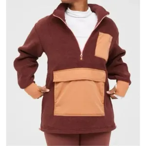 Offline by Aerie NWOT burgundy fleece quarter zip thumbnail 1