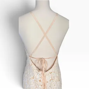 Dress Forum L Ivory Lace Open Back Cocktail Occasion Dress Wedding Halter Mini thumbnail 6