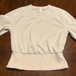 Lululemon Softstreme Gathered Waist Pullover Women 6 Peach Cream LW3GG8S thumbnail 1