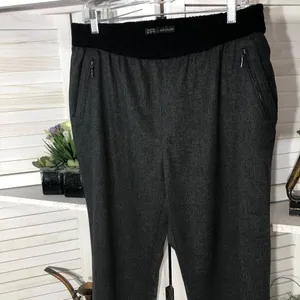 ZARA career pants gray cuffed hem relaxed barrel legs preppy academia heritage thumbnail 5