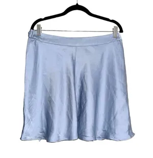 NWT Cotton On Santorini Satin Wrap Mini Skirt in Soft Blue MEDIUM thumbnail 3