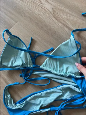 Berlook Blue Reversible Tie Bikini set thumbnail 11