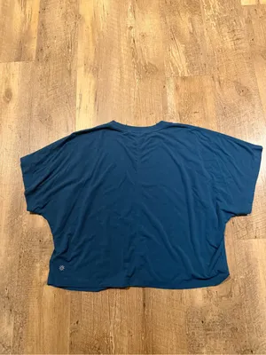 Athleta Deep Teal Boxy Short Sleeve Crew Tee XS thumbnail 3