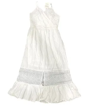 Jasambac Lace Accent Maxi Dress in White, Size M​​​​​ thumbnail 1