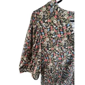 Unbranded Floral Patterned Short Sleeve Flowy Blouse Brown Size M thumbnail 2