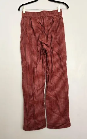 Sundry Evereve Striped Pull-On Tapered Summer Trousers Brick Red thumbnail 3
