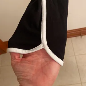 Motherhood, maternity size M, black, stretchy pants with white stripe thumbnail 3