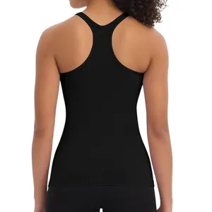 NWT ~ Women's Black Ribbed Racerback Tank Top & Built In Bra ~ Ladies Plus XXL thumbnail 2