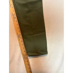 Anthropologie Coquille Olive Green Paperbag Waist Tapered Ankle Pants with Tie thumbnail 5